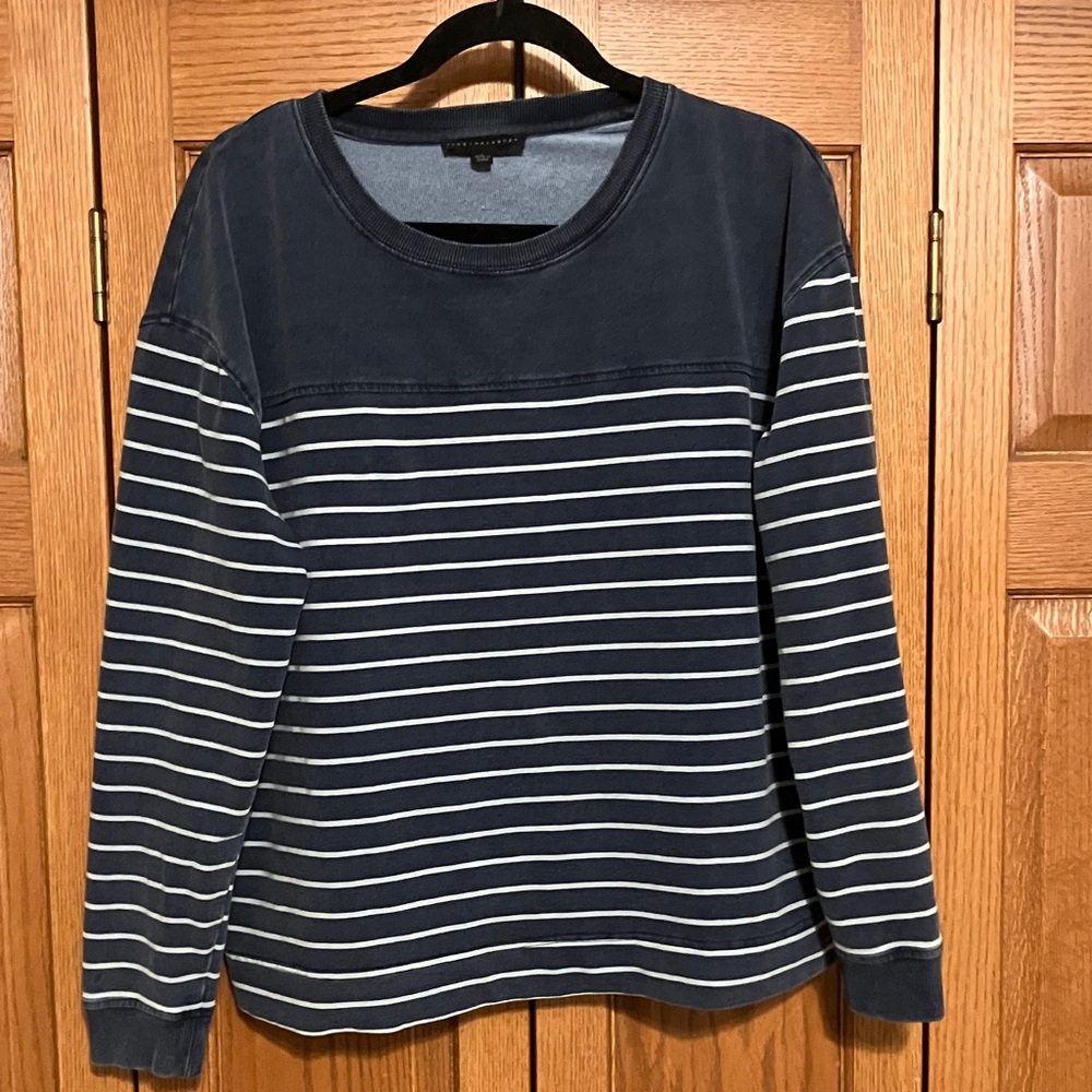 Jane & Delaney Navy and light blue Striped Long Sleeve Shirt